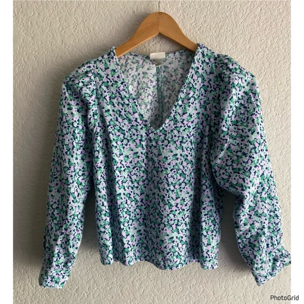 Floral V-Neck Women's Top